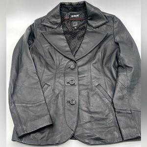Women's  Sonoma Genuine 100% Leather Jacket Size Small Black